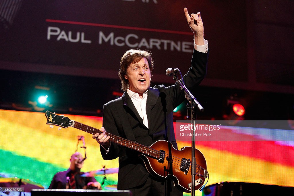 Honoree Sir Paul McCartney performs onstage at The 2012 MusiCares Person of The Year Gala Honoring Paul McCartney at Los Angeles Convention Center on February 10, 2012 in Los Angeles, California.
